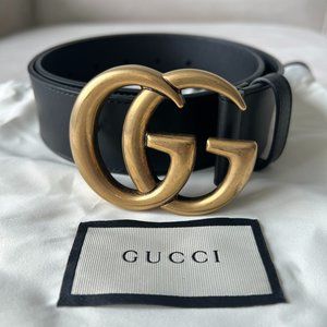 Authentic Gucci Double G Buckle Belt in black - size 70/28